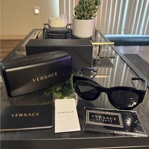 Versace Black Cat-Eye Sunglasses